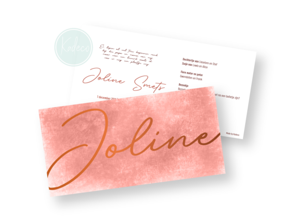 Ontwerp geboortekaartje - Joline