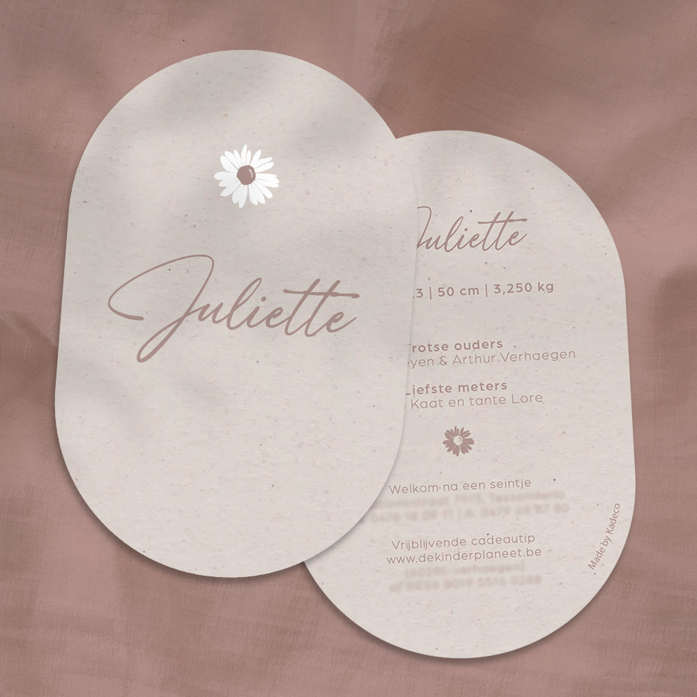 Ontwerp geboortekaartje - Juliette