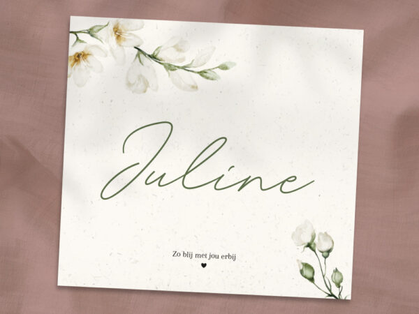 Ontwerp geboortekaartje - Juline