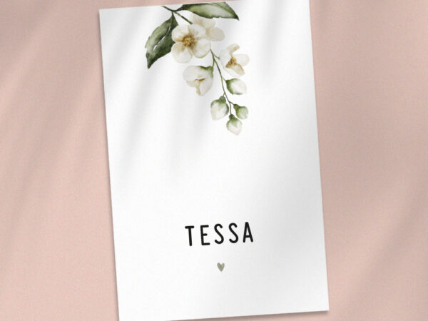 Ontwerp geboortekaartje - Tessa