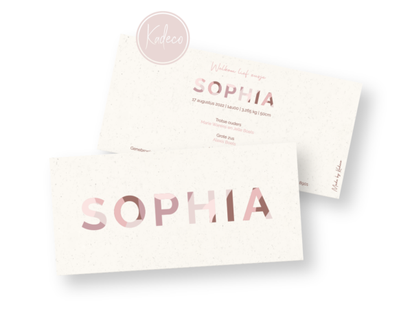 Ontwerp geboortekaartje - Sophia